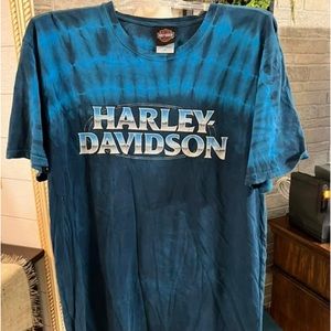 Men’s large Blue tye dye Harley Davidson tshirt